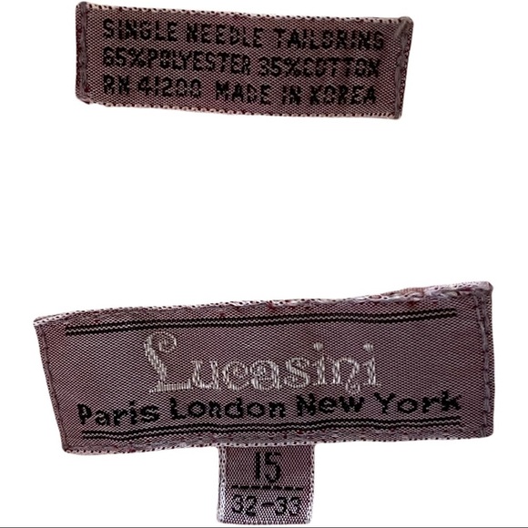 Lucasini Paris Light Pink w/ Dark Pink Stripes LS Button Front Oxford Shirt 15 - Picture 7 of 9